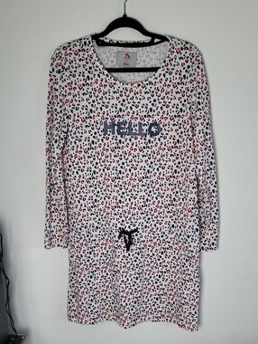Etam Animal Print Loungewear Dress Long Sleeve Size Large